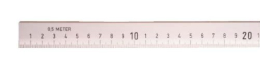 Feststehender Maßstab aus Holz - mm-Teilung beidseitig 0,5m