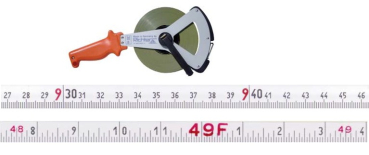 Stahlbandmaß weißlackiert in Leichtmetallrahmen Typ "V" 50m/165ft