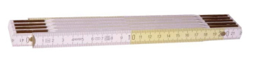 Holzgliedermaßstab Dezimeterteilung gelb - weiß  2m (CE)