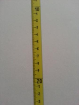 Skalenbandmaß Oben/Unten 13 mm polyamid/gelb fortlaufend ohne Meterzahl mit Selbstklebefolie