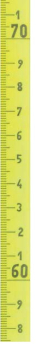 Skalenbandmaß Unten/Oben 13 mm polyamid/gelb fortlaufend ohne Meterzahl