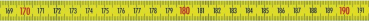Skalenbandmaß polysan/gelb - links/rechts 13 mm mit Selbstklebefolie 3 Meter