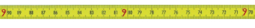 Skalenbandmaß polysan/gelb - rechts/links 10 mm mit Selbstklebefolie 10 Meter