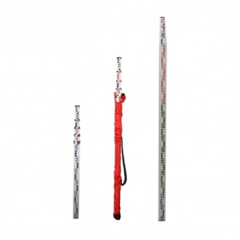 Teleskopnivelliermeter 7m, Glasfiber E‐Teilung, Rückseite Stichmaß inkl. Tasche