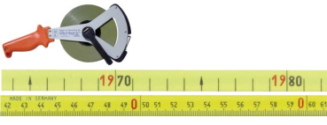 Stahlbandmaß mit Polyamid ummantelt - Metri-Polysan - Leichtmetallrahmen Typ "V" 20m