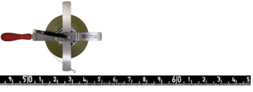 Spezialstahlbandmaß 6,5mm in Kreuzrahmen C-Stahl 100m