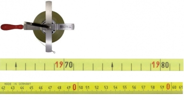 Stahlbandmaß metri-polysan in Leichtmetallrahmen "V" 100m Klasse I