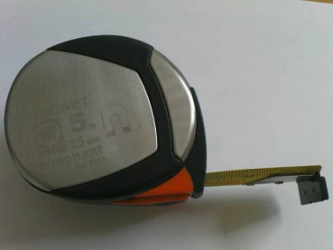 Taschenrollbandmaß gelblackiert mit Magnet 3 m