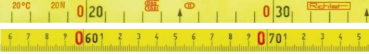 Glasfaser Skalenbandmaß 13mm breit, 10 Meter   ohne Klebefolie