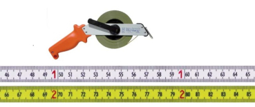 Stahlbandmaß mit mm-Duplexteilung polyamidbeschichtet in Leichtmetallrahmen Typ "SR" 10m