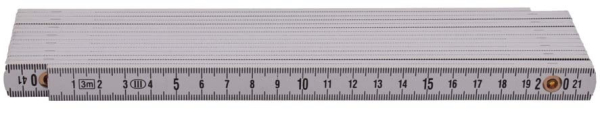 Gliedermaßstab aus Kunststoff - weiß - 3 m
