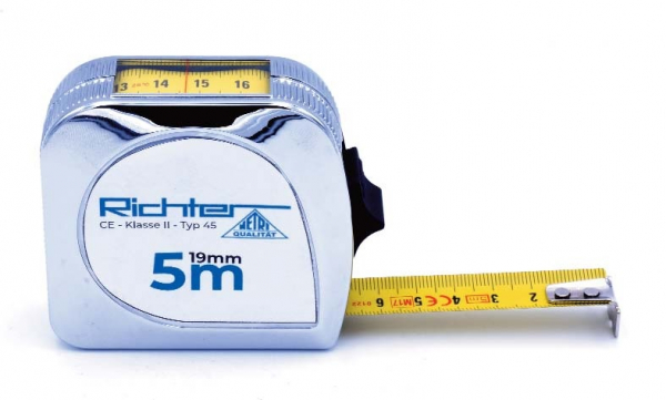 Taschenrollbandmaß mit Sichtfenster 5 Meter