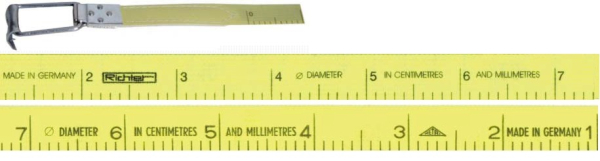 Durchmesserbandmaß - Glasfaser 16 mm / 8 m