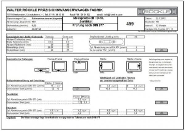 Horizontalwasserwaage  160 mm 0,04 mm/m