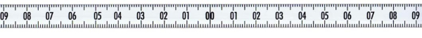Skalenbandmaß weißlackiert 1 - 0 - 1 m, ohne Selbstklebefolie, 10mm